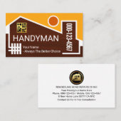 Carte De Visite Creative Handyman Home Frame (Devant / Derrière)