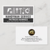 Carte De Visite Creative Handyman Tools Grey Layers (Devant / Derrière)