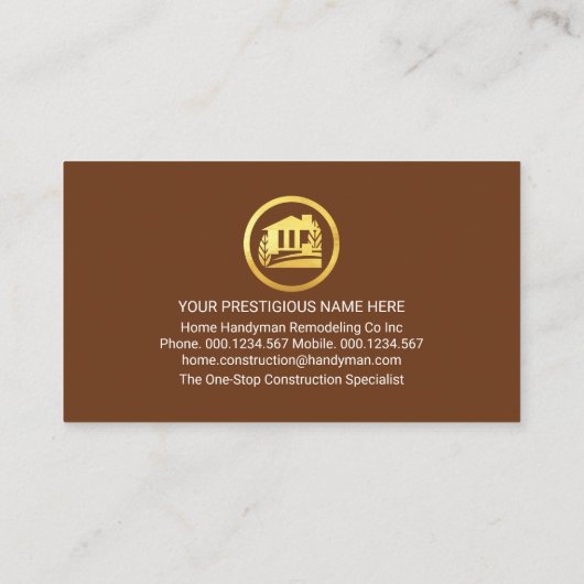 Carte De Visite Creative Handyman Tools Home (Dos)