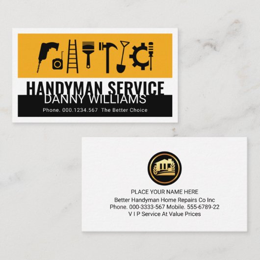 Carte De Visite Creative Handyman Tools Layers (Devant / Derrière)