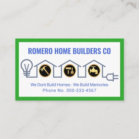 Carte De Visite Creative Home Handyman Tools Circuit Wiring (Devant)