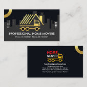 Carte De Visite Creative Home Movers Truck City Silhouette (Devant / Derrière)