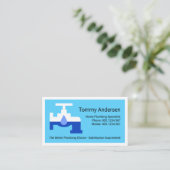 Carte De Visite Creative Leaking Plumber Faucet White Border  (Debout devant)