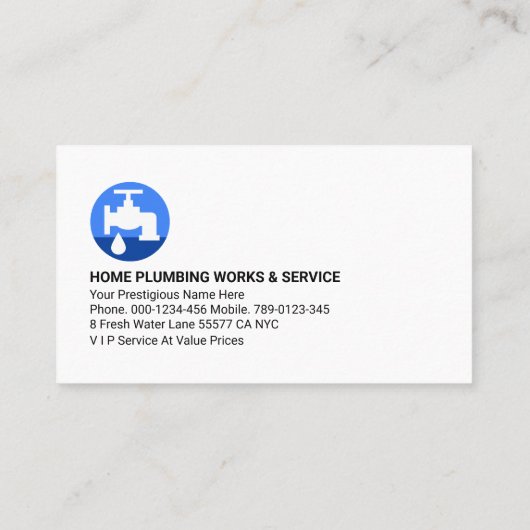 Carte De Visite Creative Leaking Plumber Pipe System  (Dos)