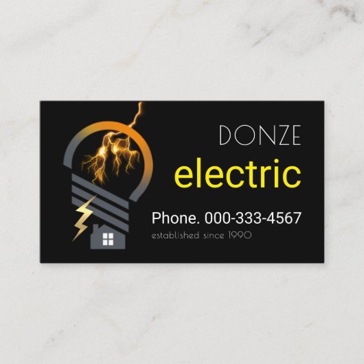 Carte De Visite Creative Lightbulb Accueil Foudre (Devant)