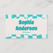 Carte De Visite Creative Minimal Professional Modern Teal Wavy (Devant)