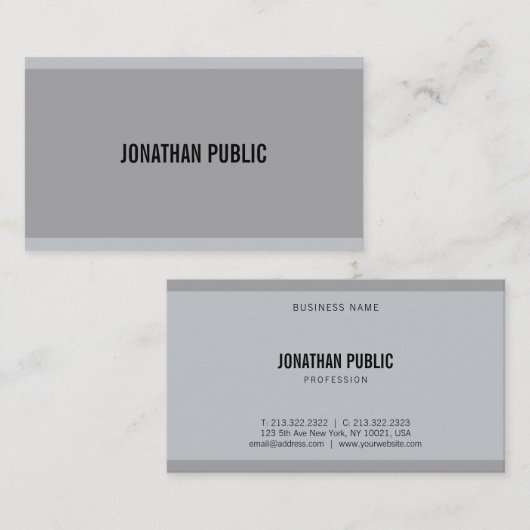 Carte De Visite Creative Modern Grey Élégant Simple Modèle Cool (Devant / Derrière)