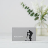 Carte De Visite Creative Modern Photographer White and Gray (Debout devant)