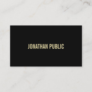 Carte De Visite Créative moderne Black Gold Texte professionnel Pl