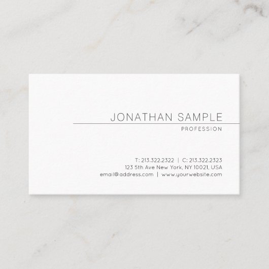 Carte De Visite Créative Moderne Design simple Plaine tendance (Devant)