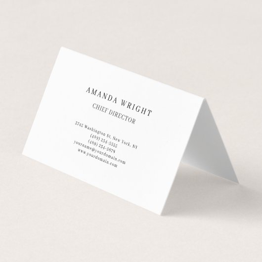 Carte De Visite Creative Plain Simple White Attractive Stylish (Devant)