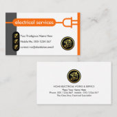 Carte De Visite Creative Power Plug Line Circuit Electrician (Devant / Derrière)