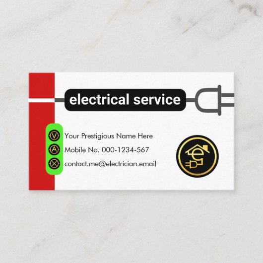 Carte De Visite Creative Power Plug Line Circuit Electricity (Devant)