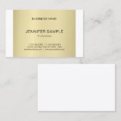 Carte De Visite Creative Professional Plain Moderne Elegant Or (Devant / Derrière)