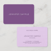 Carte De Visite Créative Purple Clean Design professionnel luxe (Devant / Derrière)