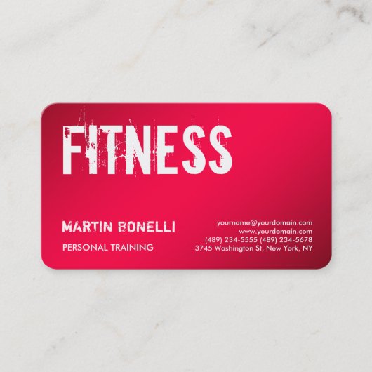 Carte De Visite Creative Red Dynamic Personal Trainer Sport (Devant)