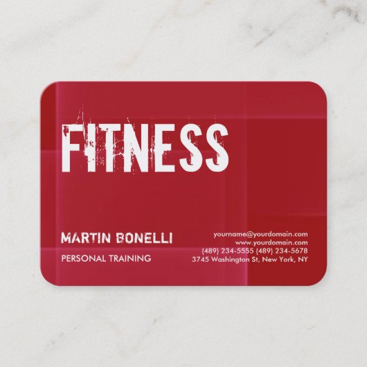 Carte De Visite Créative Red Dynamic Personal Trainer Sport tendan (Devant)