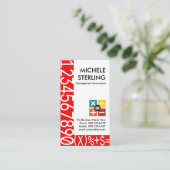 Carte De Visite Créative Red Numéros Cadre Financier (Debout devant)