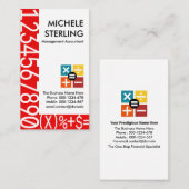 Carte De Visite Créative Red Numéros Cadre Financier (Devant / Derrière)