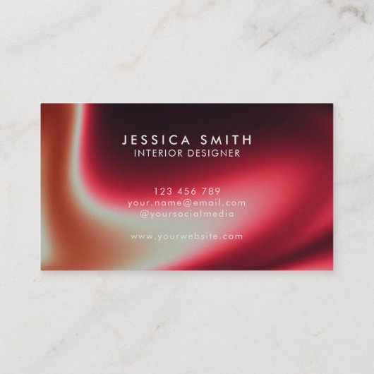 Carte De Visite Creative Red Ombre unique (Dos)