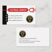 Carte De Visite Creative Red Power Plug Line Circuit (Devant / Derrière)