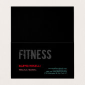 Carte De Visite Créative Retro Black Grey Dynamic Personal Trainer (Extérieur déplié)
