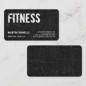 Carte De Visite Créative Retro Black Grey Dynamic Personal Trainer (Devant / Derrière)