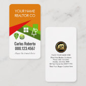Carte De Visite Creative Roof Landscape Realtor Building (Devant / Derrière)