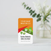 Carte De Visite Creative Roof Landscape Realtor Building (Debout devant)