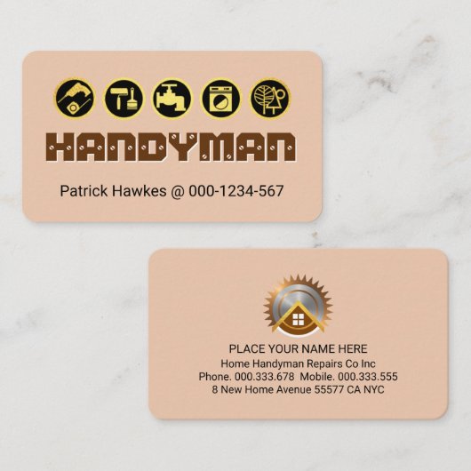 Carte De Visite Creative Screwed HANDYMAN Tools  (Devant / Derrière)