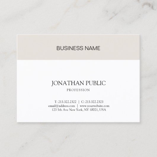 Carte De Visite Créative Simple Design Professionnel Chic Plain (Devant)