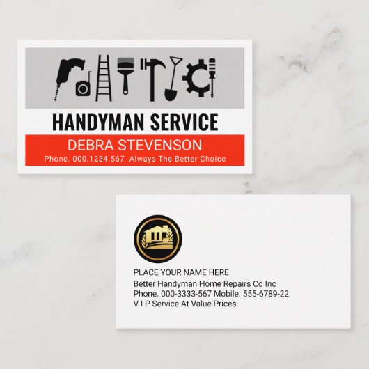 Carte De Visite Creative Simple Handyman Tools Layer (Devant / Derrière)