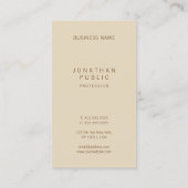 Carte De Visite Créative Simple Moderne Elégant Beige Cool Modèle (Dos)