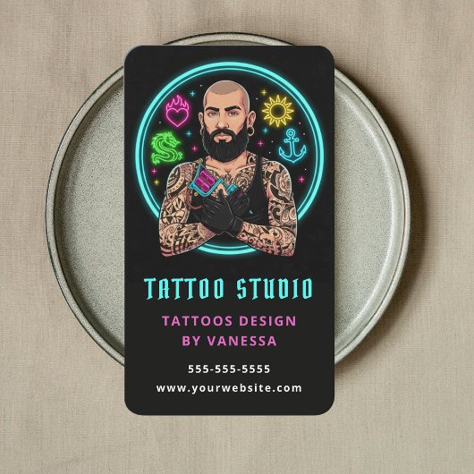 Carte De Visite Creative Tattoo Artist Tattooist Branding QR Code