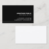 Carte De Visite Créative tendance Professionnel élégant Noir Plain (Devant / Derrière)