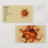 Carte De Visite Créature du monstre de la mer d'Octopus Cephalapod (Devant / Derrière)