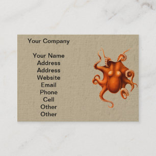 Carte De Visite Créature du monstre de la mer d'Octopus Cephalapod