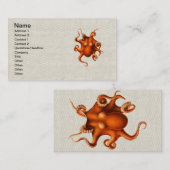 Carte De Visite Créature du monstre de la mer d'Octopus Cephalapod (Devant / Derrière)