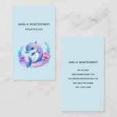 Carte De Visite Créature Mer Dauphin Cute (Devant / Derrière)