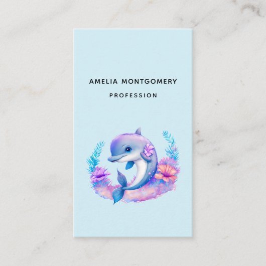 Carte De Visite Créature Mer Dauphin Cute (Devant)