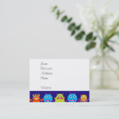 Carte De Visite Créatures mignonnes de partie drôle de monstre sur (Debout devant)