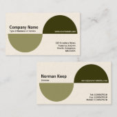 Carte De Visite Crecents alternatifs - Kaki & Olive foncé (Crème) (Devant / Derrière)