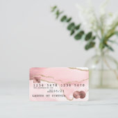Carte De Visite Credit Card Styled Blush Pink Agate Rose Gold (Debout devant)