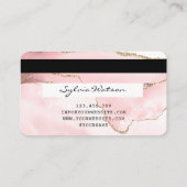 Carte De Visite Credit Card Styled Blush Pink Agate Rose Gold (Dos)