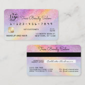 Carte De Visite Crédit de logo Rainbow Holographic Parties scintil (Devant / Derrière)