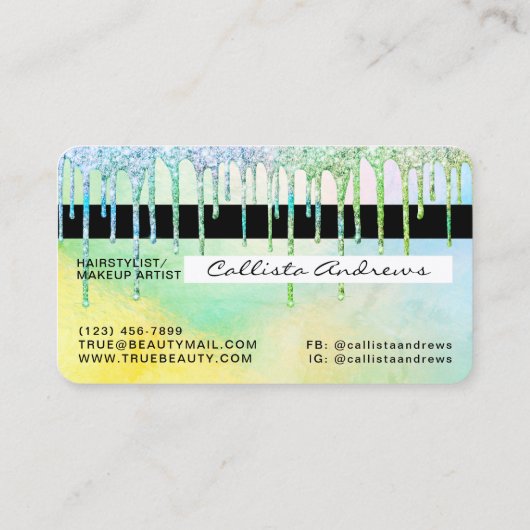 Carte De Visite Crédit Mermaid Green Parties scintillant Holograph (Dos)