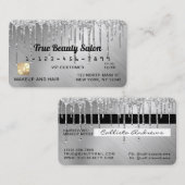 Carte De Visite Crédit pour Parties scintillant métalliques brilla (Devant / Derrière)