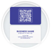Carte De Visite Créer un code QR analysable | Bleu foncé modifiabl