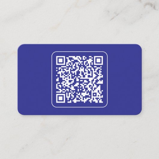 Carte De Visite Créer un code QR analysable | Bleu foncé modifiabl (Devant)