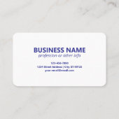 Carte De Visite Créer un code QR analysable | Bleu foncé modifiabl (Dos)